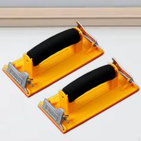 2 vnt. rankinis šlifuoklis su rankena švitriniam popieriui, metalinis spaustukas, nešiojamas šlifavimo blokas skirtas black handle