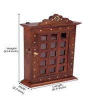 Pakka Sheesham Premium Medinis Raktų Pakabukas Vidutinis 31,75 cm Kvadratinis Raktų Žiedas brown