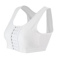 Moterų krūtinės segtuvas, krūtų segtuvas, sagtimi, berniukiška liemenėlė, kvėpuojanti sportinė apranga, trans-crop top, plokščia, tempiamoji korsetinė liemenėlė M balta