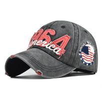 2021 new baseball cap 1964 embroidery America washed denim old washed cotton summer men's outdoor Adjustable