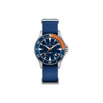 Hamilton Khaki Navy serijos automatinis mechaninis judėjimas Nardymo sportinis laikrodis 40 mm juodas ciferblatas nerūdijančio plieno korpusas audinio dirželis H82365941 Regular Watch Box,Blue Dial blue
