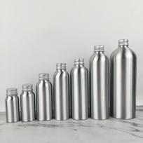 Su sriegiuotu dangteliu Aliuminio buteliukas 30ml-500ml Kelioniniai buteliukai Nešiojami Sidabrinės aliuminio skardinės Dušo želė 120ml sidabras
