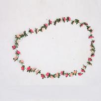 Lush Artificial Flower Garland With Realistic Silk Roses For Elegant Event Displays 1pcs