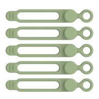 10-Pack Reusable Silicone Elastic Bands – Cable Organizer for Wires, Coils & Cord Management žalia