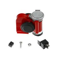 MotoLovee Vehicle 12V Super Loud Air Horn Snail Compact Horns For Motorcycle Car Truck Boat RV Modification Parts raudona