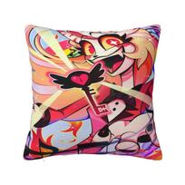 Cartoon H-Hazbin Hotels Pillow Case Vintage Pillow Cover Polyester Graphic Cushion Cover Pillowcases Wedding Party Home Decor Peach skin 18*18(CM)-1Pcs