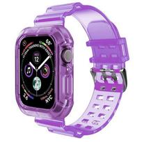 Clear Tpu Sport Strap For Apple Watch Series 1/2/3/4/5/6/7/se Adjustable And Precise Cutouts Purple,38/40/41mm
