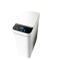 12L Siauras Automatinis Jutiklinis Šiukšliadėžė su Dangčiu, Veikianti Baterijomis, Bekontaktė Šiukšliadėžė Namams, Virtuvei, Vonios Kambariui, Biurui balta