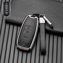 Raktų dėklo dangtelis Chery Tiggo 8 PRO 7 PRO MAX OMODA C5 JAECOO automobiliams Odinis nuotolinio valdymo pultelio laikiklis Automobilio aksesuarai grey black