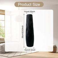 Didelė 22,8 cm aukščio boho stiliaus grindų vaza, modernaus keramikos imitacijos išvaizdos vaza pampų žolei, puikiai tinka namų dekorui juoda