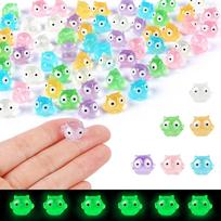 10/100 vnt. Šviečiantys dervos pelėdos Šviečia tamsoje Fluorescencinės pelėdos Mikro kraštovaizdžiai sodui Miniatiūros Pasakų sodo aksesuarai 10PCS