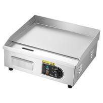 Commercial Electric Griddle, 450 x 300 mm, 2800W, 50-300°C Adjustable Temp Control, Stainless Steel Countertop Flat Top Grill with 2 Spatulas, 2