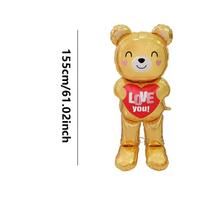 1Pcs 60 inch Love Bear Aluminum Film Balloon for Valentine's Day Confession Decoration, Birthday Balloon, Christmas Shower Decor Other auksas