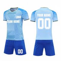Customizable DIY Soccer Jersey Set Two Pieces Team Uniform Kit Personalized Number and Name Printing Available for Football Matches Practice XXL mėlyna