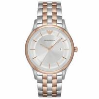 Emporio Armani AR11044 Lambda Silver Dial Men's Watch 43mm ryškiai rožinė