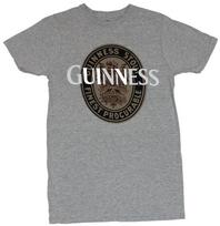 Guinness Beer Adult New T-Shirt - Finest Procurable Brown Label Style Logo XXXL gray