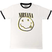 Nirvana Double Happy Face Officiële T-shirt voor mannen S