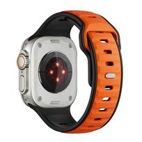 Silicone band for Apple Watch Series 10 46mm 42mm 41mm 45mm 44mm 40mm Ultra 2 49mm Sports Breathable Band For Iwatch Series 10 9 8 7 42mm 44mm 45mm oranžinė