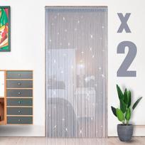 2 vnt. blizgučių styginių užuolaidų 39x79 colių kutų plokštės kambario pertvara apsauga nuo vabzdžių namų dekorui durims langams vestuvių vakarėliui viešbučiui svetainės durų angoms sidabras