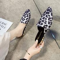 Sandals Sexy Woman Slippers Leopard Print Job Pointed Toe Shoes for Women Mules Slides High Quality Summer Sale Natural Skin Eva 35