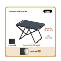 Tactical Portable Folding Outdoor Table with Light Stand for Camping, Picnic, and Barbecue