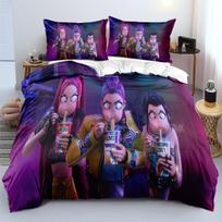 Hip Hop Kpop Demon Hunte Bedding Set Luxury Rumi Mira Zoey Quilt Cover Pillowcase Girls Bedroom Bed Sack Pillowslip EU Single(135*200cm)3pcs