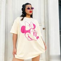New Summer Trendy Mickey Mouse Womens T Shirt Casual Streetwear Graphic Tee Cotton Short Sleeve Tops Disney Cartoon Print Y2k S
