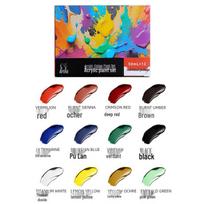 18-Color 50ml Waterproof Non-Toxic Acrylic Paint Set for Children and Art Students black