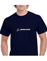 Boeing White Logo US Aviation Plane Jet 747 787 Geek Navy Blue Cotton T-Shirt XL