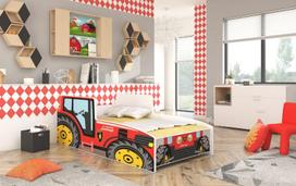 Vaikiška lova Tractor, 140x70 cm, raudona