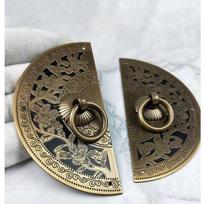 Kinijos Antikvarinis Vario Spintos Rankenėlė Batų Spintos Durų Žalvarinė Retro Baldų Rankenėlė Graviruotos Apvalios Rankenėlės Durų Dekoracija diameter 110mm