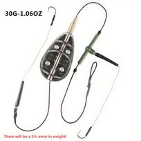 FTK European-Style Carp Fishing Hooks, Rig, Bait Cage, Feeder, Bait Dispenser, and Sinkers 30g juoda