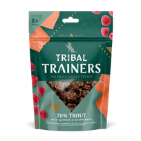 Upėtakio ir aviečių skanėstai dresūrai šunims – Trout & Raspberry Trainers, 80 g – Tribal