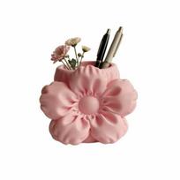 Stationery Storage 3D Printed Pen Stand Desktop Organizer Simulation Floral Model  Study Room Decor rožinė