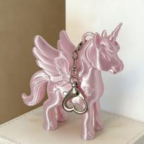 Generic 3D Printed Unicorn Keychains Silk PLA Material Cute Bag Charms Lovely Pendant for Girls 1pc rožinė