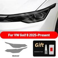 For Volkswagen Golf 8 2025 Facelift 8.5 MK8 Accessories 2 Pcs Car Headlight Protective Film Transparent Smoked Black TPU Sticker Smoked black(2pcs)