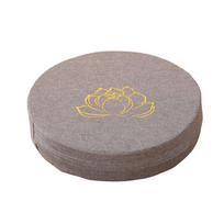 Practical Japanese-style Yoga Meditation Cushion Embroidered Lotus Thickened Seat Cushion Round Removable Tatami Mat Living Room