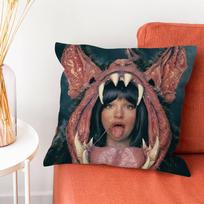 M-Melanie Martinez Hades Pillow Case Plush Fabric Soft Double-Sided Printed Sofa Warm Winter Home Gift Cushion Cover Peach skin 18*18(CM)-1Pcs