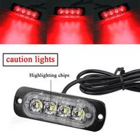 4 LED galinis raudonas rūko žibintas, DC 12V 800LM, skirtas sunkvežimio furgono autobuso kabinai
