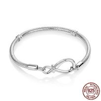 Design Sparking Butterfly Paw Heart Snake Chain Bracelet fit Charm Bead DIY Women 925 Sterling Silver Jewelry juoda