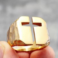 Tuščiaviduriai kryžiai vyriški žiedai Religion Classic, skirti draugams porai papuošalų dovana 7 auksas