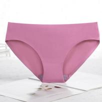 Seamless Panties Quick Drying Simple Girls Underwear Ice Silk Breathable Hip Lift Pants Plus Size Women's Low-rise Briefs M pink