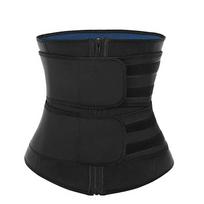 Waist Trainer for Women Belly Fat Sauna Sweat Waist Cinchers Underbust Corset for Stomach Wrap Belt Body Shaper Band with Zipper S mėlyna/juoda