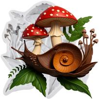 Mushroom Silicone Molds Snail Fondant Mold Cake Decorating Tools Cupcake Topper Candy Chocolate Gumpaste Mold pilka spalva