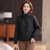 Fengxun Women's Stand-Up Collar Goose Down Jacket 3XL juoda