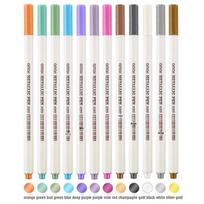 12-Color Pearlescent Soft Tip Paint Marker Set for DIY and Photo Albums