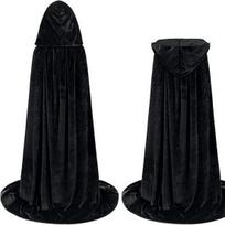 Grim Reaper Vampire Wizard Cape for Adults & Kids XS - 45cm black
