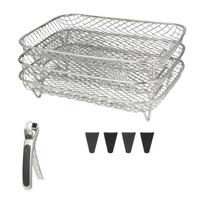 3 Layers Grill Stands Air Fryers Stackable Rack Stainless Steel Dehydrator Racks Grilling Racks for Restaurant Kitchen 1