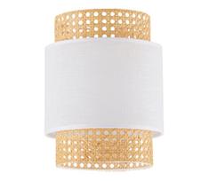 Pakaitinis gaubtas stalinėms lempoms ir liustrams BOHO E27, skersmuo 20 cm, rotangas/balta