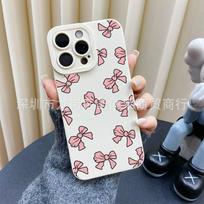 Pink bow for Apple 15 mobile phone case iphone12promax set 14/13/11/XSMAX pupil eye 16 iPhone   7